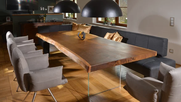 Baumstamm Tisch Epoxytisch Esstisch Designer Tisch