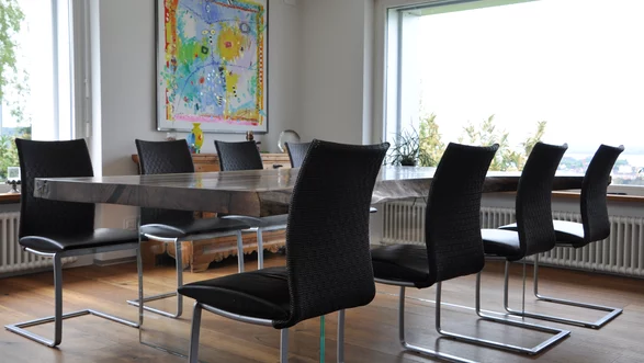 Table à manger d'un tronc d'arbre