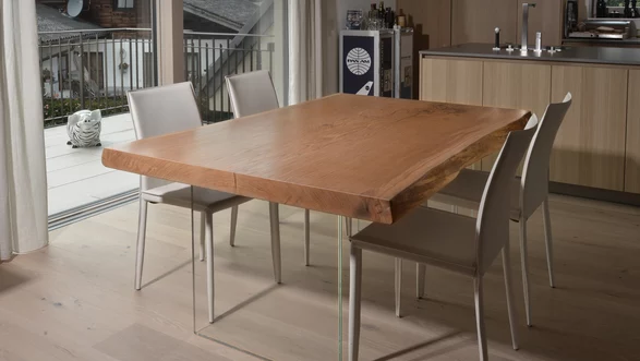 Table à manger d'un tronc d'arbre