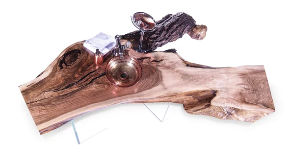 Lavabo de un tronco de árbol