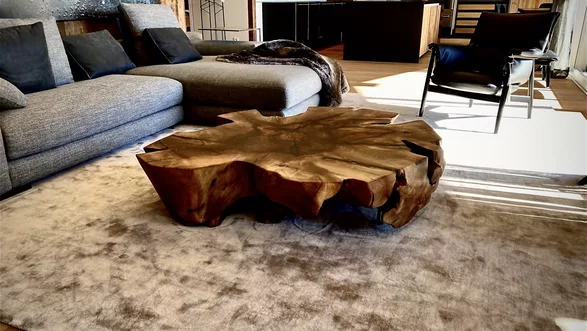 Couchtisch Nussbaum Wurzelstock | Durchmesser 120 cm  Nr. 33