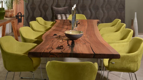 table en bois massif tronc d'arbre table noyer