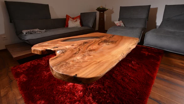 Wohnzimmertisch Baumstamm