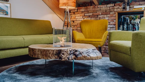 Couchtisch Feuertisch Esche Baumscheibe | 100x120  Nr 42