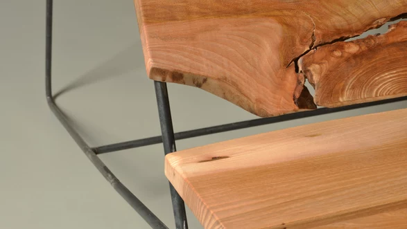 Designersessel aus Naturholz