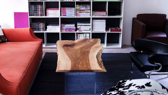 Couchtisch aus einem Baumstamm