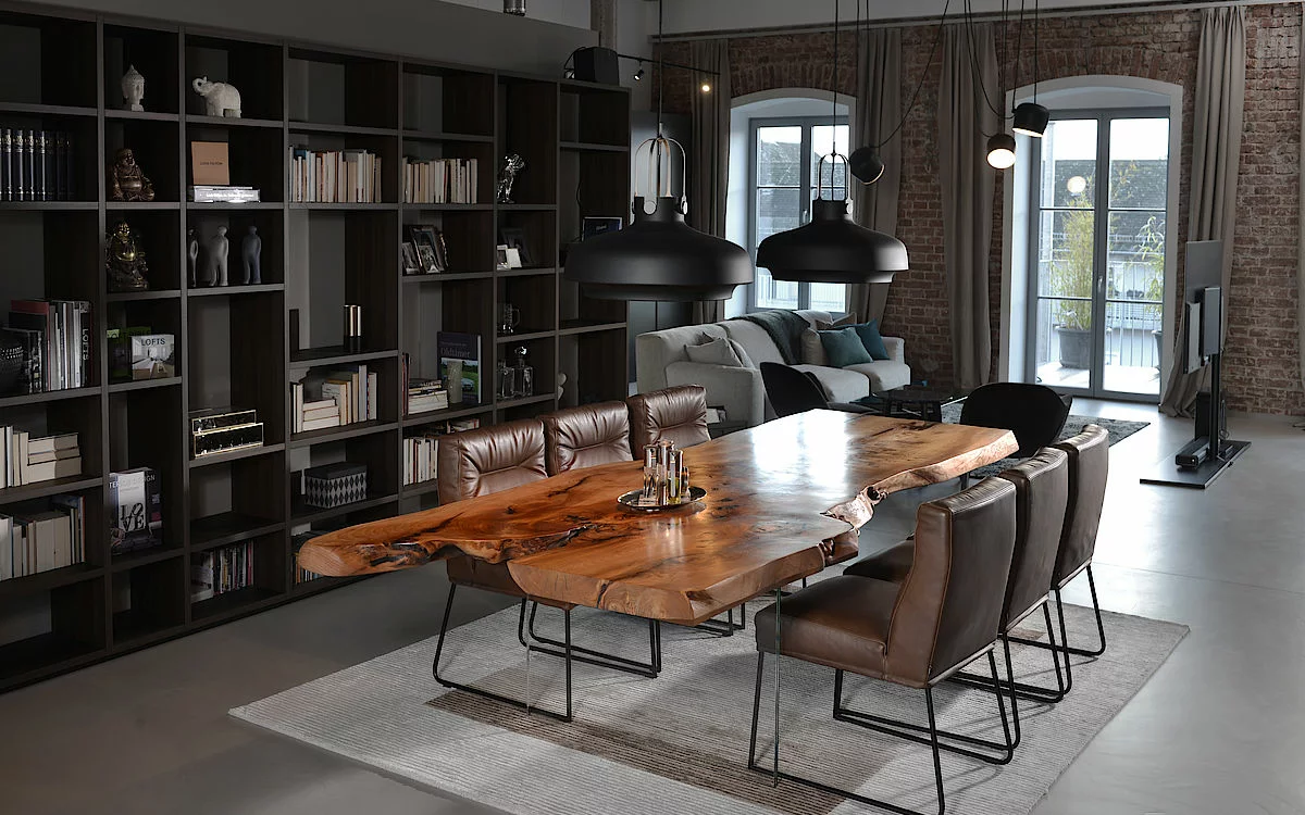 Nachhaltige Designer Holzstamm Tische