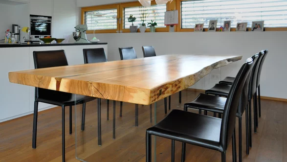 tronc d'arbre en bois massif frêne de table