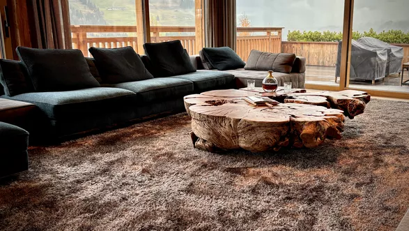 Couchtisch Ulme wild Wurzelstock| DM ca. 150 cm  Nr 48