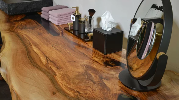 Waschtisch Naturholz Badezimmer Nussbaum Massivholz