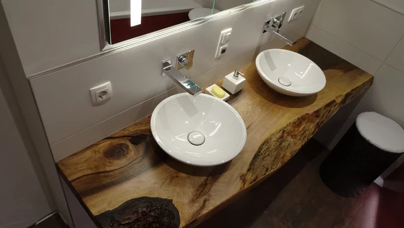 Lavabo de un tronco de árbol