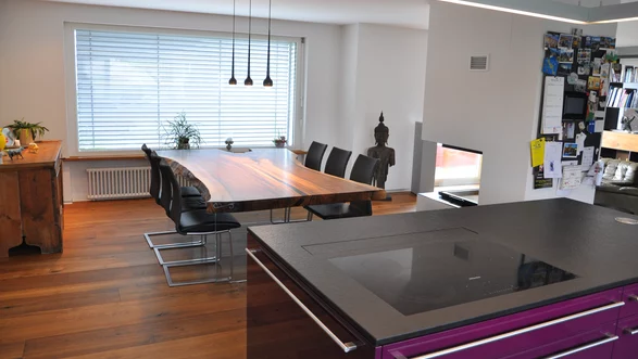 Table de salle à manger tronc d'arbre table en bois naturel