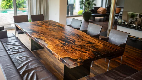 Nussbaumtisch Länge 3,0 m und Breite 1,20 m