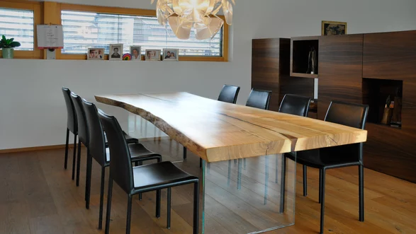 tronc d'arbre en bois massif frêne de table