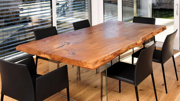 Table de salle à manger tronc d'arbre table en bois naturel