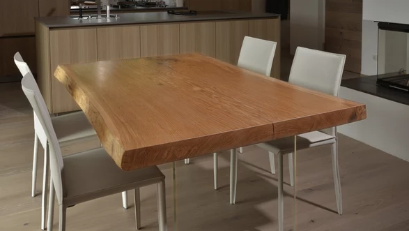 Table à manger d'un tronc d'arbre