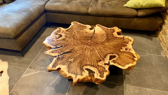 Couchtisch Baumstamm Esche | Durchmesser 80  Nr 36