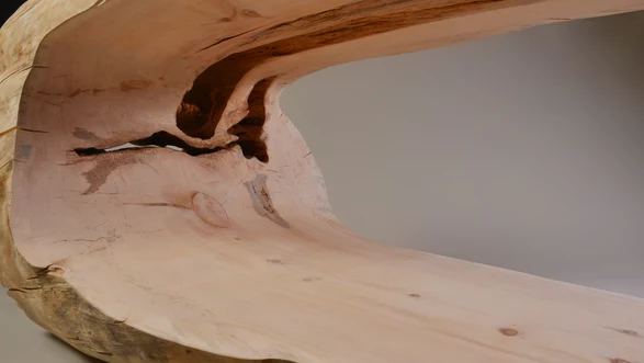 Designer Beistelltisch aus einem Baumstamm