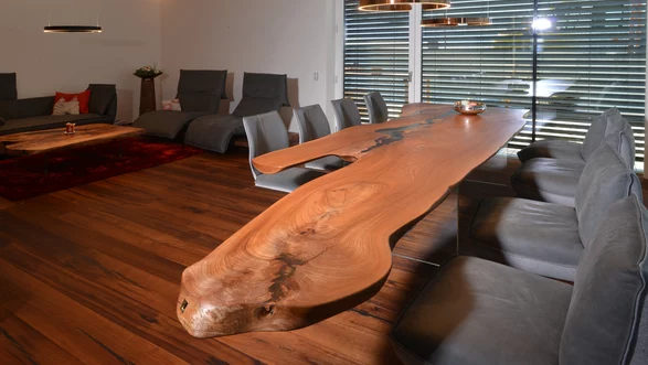 Esstisch Epoxyharz aus Ulme